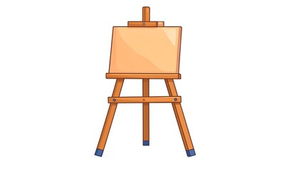 Wooden Easel with blank canvas, art, and studio.