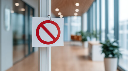 No Meeting Friday sign hanging on a white door of a modern office