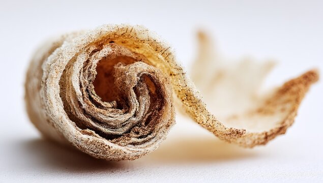 Rolled, tan edible chip - Powered by Adobe