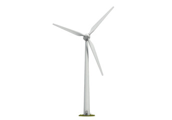 Isolated Turbine Windmill Propeller Rotating, Clean Energy, Electricity, Sustainability