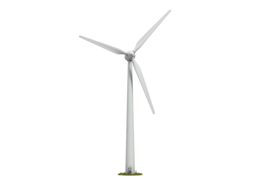 Isolated Turbine Windmill Propeller Rotating, Clean Energy, Electricity, Sustainability