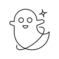 Ghost  line icon with white background vector stock illustration
