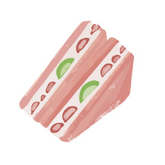 Fruit sandwich pink bread 