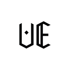 Obraz premium UE monogram logo design letter text name symbol monochrome logotype alphabet character simple logo