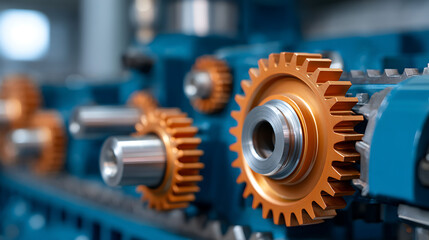 Close up of crankshaft rotating inside powerful car engine