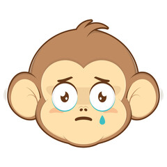 monkey scared face cartoon cute