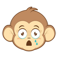 monkey scared face cartoon cute