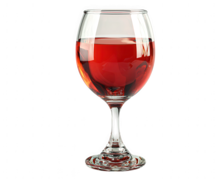 Glass of red wine isolated on transparent background