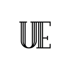 UE monogram logo design letter text name symbol monochrome logotype alphabet character simple logo