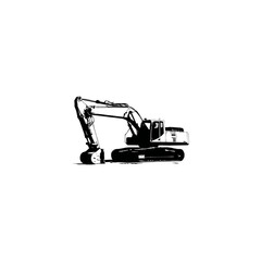 excavator on a white background