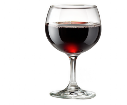 Goblet of red wine isolated on transparent background