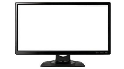 Sleek computer monitor isolated on transparent background — high-resolution PNG-style cutout for product mockups, UI/UX presentations, e-commerce thumbnails, web & app design and tech branding