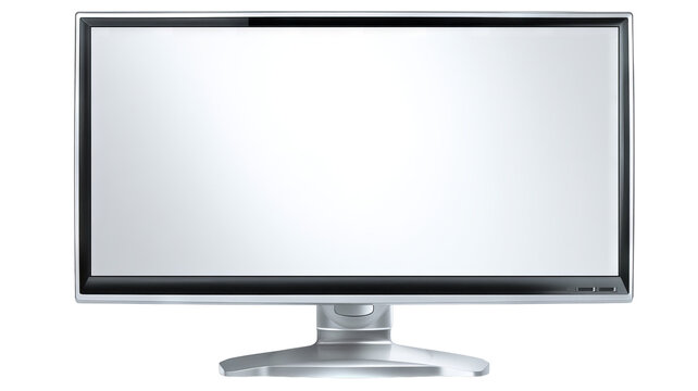 Sleek computer monitor isolated on transparent background — high-resolution PNG-style cutout for product mockups, UI/UX presentations, e-commerce thumbnails, web & app design and tech branding