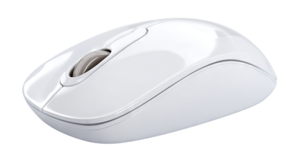 Isolated computer mouse on white background — high-resolution transparent PNG-style cutout with clean edges and ergonomic shape for product mockups, e-commerce thumbnails, UI/UX previews, web & app