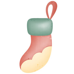 Socks used for Christmas decoration hand drawn transparency illustration 