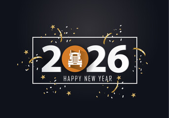 happy new year 2026. 2026 with truck icon
