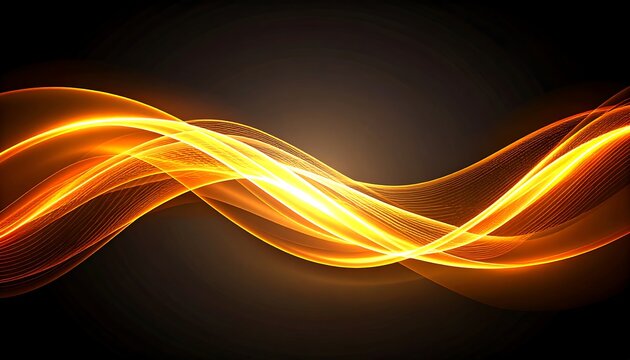 Glowing orange waves on dark background