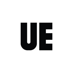 Fototapeta premium UE monogram logo design letter text name symbol monochrome logotype alphabet character simple logo