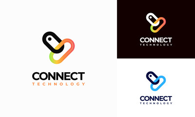 Link Connection Technology logo designs concept vector, Digital Link Logo template vector