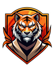 logo per una palestra di karate raffigurante una tigre feroce 06