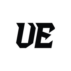Fototapeta premium UE monogram logo design letter text name symbol monochrome logotype alphabet character simple logo