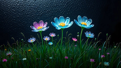 Purple and yellow flowers