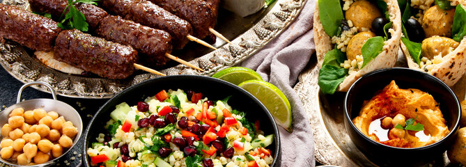 Arabic Cuisine: Middle Eastern traditional lunch or dinner.