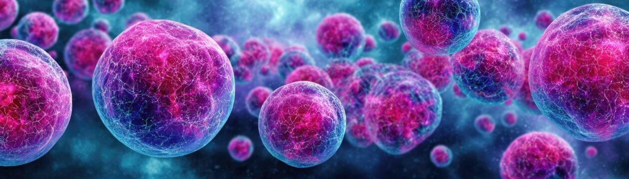 Cholesterol as a steroid precursor concept. Colorful depiction of cells, showcasing biological processes.