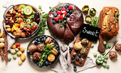 Healthy dessert. Vegan gluten-free pastry.