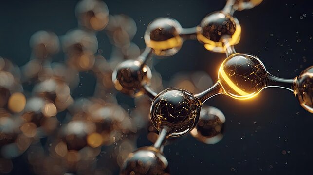 Cholesterol as a steroid precursor concept. Close-up of a molecular structure showcasing intricate details.