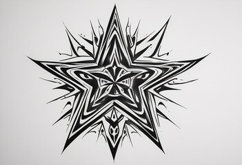 Obraz premium Flowing Black Ink Tribal Design