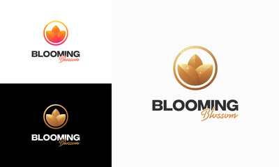 Fototapeta premium Flower logo designs concept vector, Blooming Blossom flower logo symbol