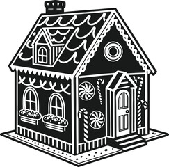 Vector illustration of a house with a roof and a door, a sketch of a building, a symbol of real estate