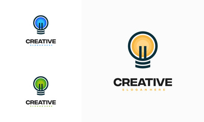 Simple Creative Idea logo designs symbol, Lightbulb logo template