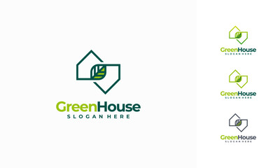 Modern Green House logo designs concept vector, Building Development logo designs template
