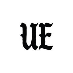 UE monogram logo design letter text name symbol monochrome logotype alphabet character simple logo