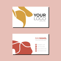 Abstract business card template with nature colored cute simple 
