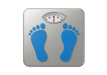 Isolated Weighing Scale with Footprints for Health, Fitness, Weight Loss, Wellness