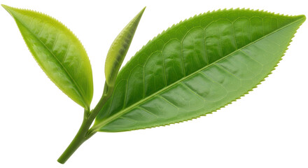 Isolated green tea leaves