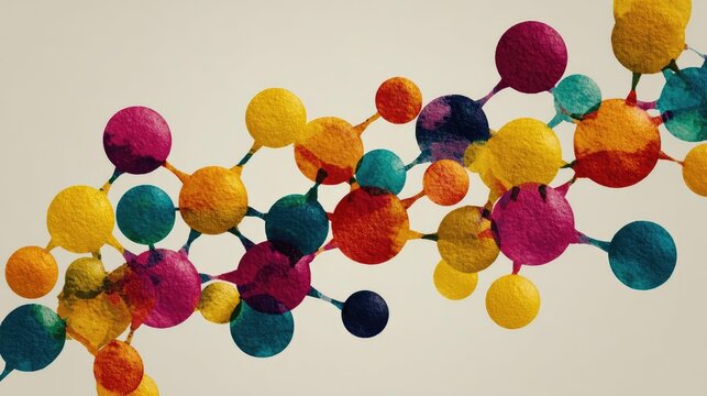 Cholesterol as a steroid precursor concept. Colorful abstract representation of molecular structures.