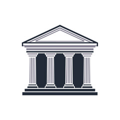 Obraz premium Professional two-tone glyph icon of a stylized bank building.