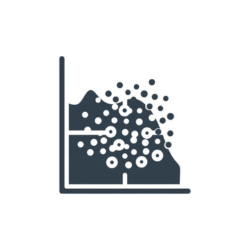 Professional two-tone glyph icon of a data scatter plot.
