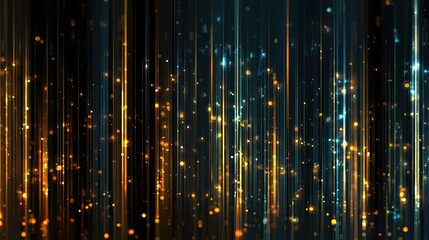 Vertical streaks of light and glitter, gold and teal