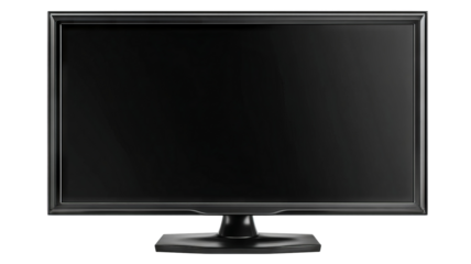 Modern widescreen tv or computer monitor — high-resolution isolated display with transparent-background PNG cutout feel, clean edges for product mockups, UI/UX previews, e-commerce thumbnails