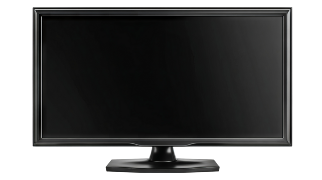 Modern widescreen tv or computer monitor — high-resolution isolated display with transparent-background PNG cutout feel, clean edges for product mockups, UI/UX previews, e-commerce thumbnails