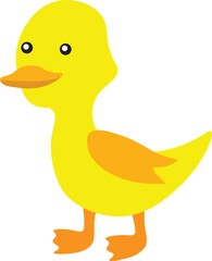 Realistic cute duck, cartoon duck vector design 