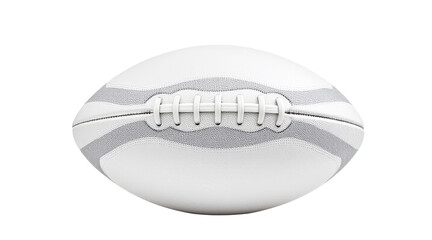 White Rugby Ball with Gray Detailing isolated on White Background