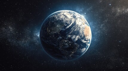 Obraz premium Earth, a beautiful blue marble, in space