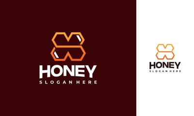 Honey Comb Logo Template Design Vector, Emblem, Honey Design Concept, Creative Symbol,