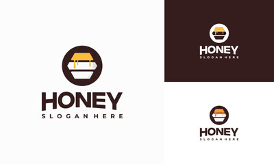 Fototapeta premium Honey Comb Logo Template Design Vector, Emblem, Honey Design Concept, Creative Symbol,